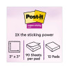 Pads In Energy Boost Collection Colors, 3" x 3", 90 Sheets/Pad, 12 Pads/Pack