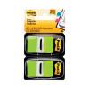 Standard Page Flags In Dispenser, Bright Green, 50 Flags/Dispenser, 2 Dispensers/Pack