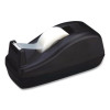 Deluxe Desktop Tape Dispenser, Heavily Weighted, Attached 1" Core, Black