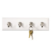 Decorative Key Rail, Plastic, Quartz/Silver, 8 x 1.5 x 2.13, 4 Hooks/Pack