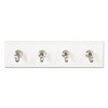 Decorative Key Rail, Plastic, Quartz/Silver, 8 x 1.5 x 2.13, 4 Hooks/Pack