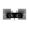 Easy-Adjust Desk Dual Arm Mount For 27" Monitors, 360 Deg Rotation, +90/-15 Deg Tilt, 360 Deg Pan, Silver, Supports 20 Lb