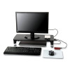 Monitor Stand Ms100b, 21.6 X 9.4 X 2.7 To 3.9, Black/Clear, Supports 33 Lb