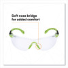 Solus 1000 Series Safety Glasses, Frameless, Black/Green Arms, Clear Single Lens