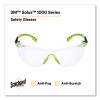 Solus 1000 Series Safety Glasses, Frameless, Black/Green Arms, Clear Single Lens