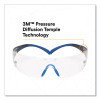 Securefit 400 Protective Eyewear, Frameless, Black/Blue Arms, Clear Single Lens