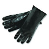 Smooth Finish Single Dipped Pvc Gloves, 18" Long, Large, Black, 12 Pairs