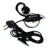Swivel Monaural Over The Ear Earpiece With In-Line Microphone And Push-To-Talk, Black