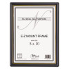 Ez Mount Document Frame With Trim Accent And Plastic Face, Plastic, 8 X 10, Black/Gold