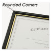 Ez Mount Document Frame With Trim Accent And Plastic Face, Plastic, 8.5 X 11 Insert, Black/Gold