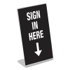 Clear Plastic Slanted L-Shaped Countertop Sign Holder, Side-Load, Horizontal/Vertical Orientation, 4 x 6 Insert