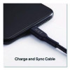 Braided Apple Lightning Cable To Usb-A Cable, 4 Ft, Black