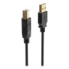 Usb Printer Cable, Gold-Plated Connectors, 11 Ft, Black