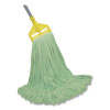 Echofiber Microfiber Loop Mop, Large, Split Microfiber, 16 X 16, 1.5" Headband, Green, 12/Carton