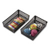 Recycled Supply Basket, Plastic, 10.06 x 6.13 x 2.38, Black, 2/Pack