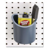 Verticalmate Plastic Pencil Cup, 4.25 x 4.25 x 5, Fabric Panel Mount, Gray