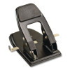 50-Sheet Heavy-Duty Two-Hole Punch With Padded Handle, 1/4" Holes, Black