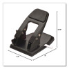 50-Sheet Heavy-Duty Two-Hole Punch With Padded Handle, 1/4" Holes, Black
