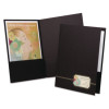 Monogram Executive Twin Pocket Folders, Accommodates (80) 11 x 8.5 Sheets, Black/Gold, 4/Pack