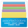 Ruled Index Cards, 5 X 8, Blue/Violet/Canary/Green/Cherry, 100/Pack