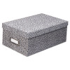 Reinforced Board Card File, Lift-Off Cover, Holds 1,200 3 X 5 Cards, 5.13 X 11 X 3.63, Black/White