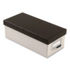 Index Card Storage Box, Holds 1,000 3 X 5 Cards, 5.5 X 11.5 X 3.88, Pressboard, Marble White/Black