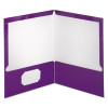 Metallic Laminated Twin Pocket Folders, Accommodates (100) 11 x 8.5 Sheets, Purple, 25/Box