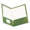Two-Pocket Laminated Folder, 100-Sheet Capacity, 11 X 8.5, Metallic Green, 25/Box