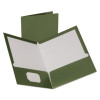 Two-Pocket Laminated Folder, 100-Sheet Capacity, 11 X 8.5, Metallic Green, 25/Box