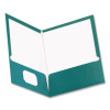 Two-Pocket Laminated Folder, 100-Sheet Capacity, 11 X 8.5, Metallic Teal, 25/Box