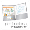 Laminated Twin Pocket Folders, Accommodates (100) 11 x 8.5 Sheets, Gray, 25/Box