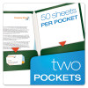 Laminated Twin Pocket Folders, Accommodates (100) 11 x 8.5 Sheets, Green, 25/Box