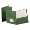Linen Finish Twin Pocket Folders, 100-Sheet Capacity, 11 X 8.5, Hunter Green, 25/Box
