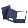 Linen Twin-Pocket Folder, Accommodates (100) 11 x 8.5 Sheets, Navy, 25/Box