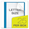 Clear Front Standard Grade Report Cover, Three-Prong Fastener, 0.5" Capacity, 8.5 X 11, Clear/Light Blue, 25/Box