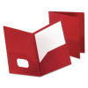 Poly Twin-Pocket Folder, Accommodates (100) 11 x 8.5 Sheets, Red