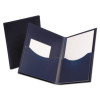 Double Stuff Heavy-Duty Opaque Polypropylene Twin-Pocket Folder, Accommodates (200) 11 x 8.5 Sheets, Navy