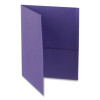 Twin-Pocket Folder, Embossed Leather Grain Paper, 0.5" Capacity, 11 X 8.5, Purple, 25/Box