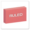 Ruled Index Cards, 3 X 5, Cherry, 100/Pack