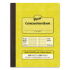Dual Ruled Composition Book, Left: Quad Rule (4 Sq/In), Right: Wide/Legal Rule (3/8"), Yellow Cover, (100) 9.75 x 7.5 Sheets
