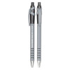 Flexgrip Ultra Recycled Ballpoint Pen, Retractable, Medium 1 Mm, Black Ink, Black/Gray Barrel, Dozen
