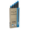 Refill Cartridge For Parker Washable Ink Fountain Pens, Blue Ink, 5/Pack