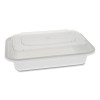 Newspring Versatainer Microwavable Containers, Rectangular, 16 Oz, 7.4 x 5 x 2.2, White/Clear, Plastic, 150/Carton
