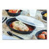 Newspring Versatainer Microwavable Containers, Oval, 24 Oz, 9.1 x 6.7 x 1.45, Black/Clear, Plastic, 150/Carton