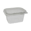 Earthchoice Tamper Evident Recycled Hinged Lid Deli Container, 16 Oz, 5.37 x 4.5 x 2.62, Clear, Plastic, 304/Carton