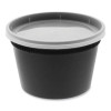 Newspring Delitainer Microwavable Container, 16 Oz, 4.55 x 4.55 x 3.1, Black/Clear, Plastic, 240/Carton