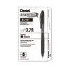 Energel-X Gel Pen, Retractable, Medium 0.7 Mm, Black Ink, Smoke/Black Barrel, Dozen