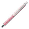 Energel Alloy Rt Gel Pens, Retractable, Medium 0.7Mm, Black Ink, Pink Barrel