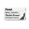 Eraser Refills For Pentel Side Fx And Twist-Erase Pencils, Cylindrical Rod, White, 3/Tube
