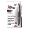 Oh! Gel Pen, Retractable, Medium 0.7 Mm, Black Ink, Black Barrel, Dozen